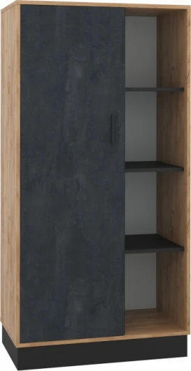 563871 Шкафы Woodville Леви дуб крафт золотой / черный / угольный камень