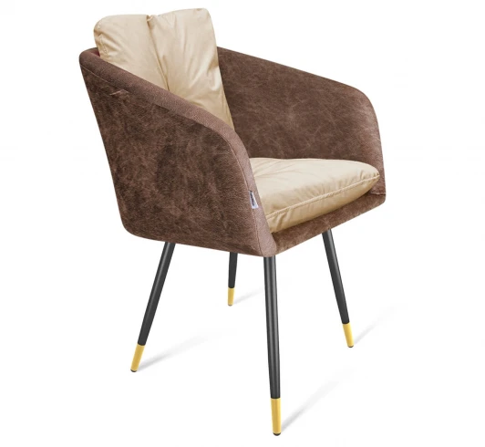 8447343906 Стул Sheffilton SHT-ST43-2/S95-1 какао/ванильный крем/черный муар/золото 8447343906