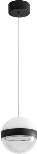 5075/9L Подвесной светильник Odeon Light Roni 5075/9L черный/прозрачн./молочный/металл/акрил LED 9W 4000K 480лм (220V, на проводе, шар)
