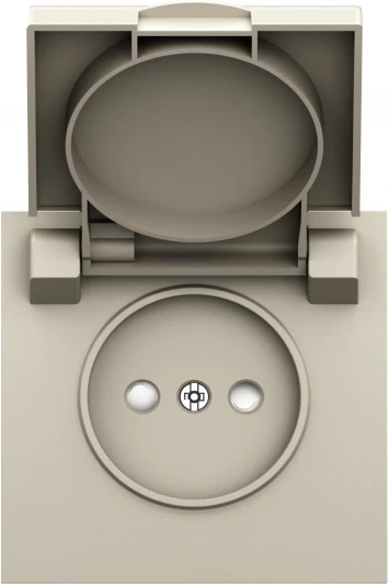 DS43455 Накладка для розетки без заземления, с крышкой, 16A 250 В~, слоновая кость IP44 Donel S08 DS43455