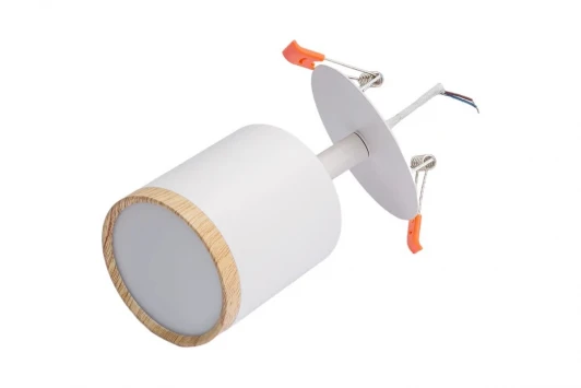 SPOT06-DLL5W-1 Спот встраиваемый светодиодный 5W LED, 4000K, 375лм, поворотный, матовый белый/дерево Lumin'arte SPOT06-DLL5W-1