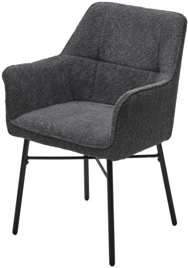 624M05229 Стул AGIRA UF998-16 темно-серый, букле / черн. каркас / Товарный знак DISAUR