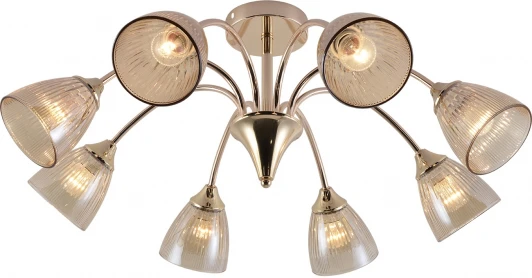 1129/8P Потолочная люстра на штанге Escada Amelia 1129/8P 8x60Вт E27, металл/стекло, золото
