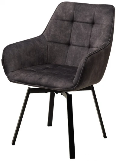 629M05528 Стул MAVERICK 360 град.поворот. UF912-07B античный тем-серый, велюр без пальчиковый"/черный ®DISAUR 629M05528"