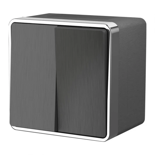 W5020204 Выключатель двухклавишный влагозащищенный Gallant (графит рифленый) Werkel W5020204 (a051336)