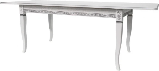 005483 Стол обеденный Фидея 3 белый/серебро 120/160*70 Mebelik арт.005483