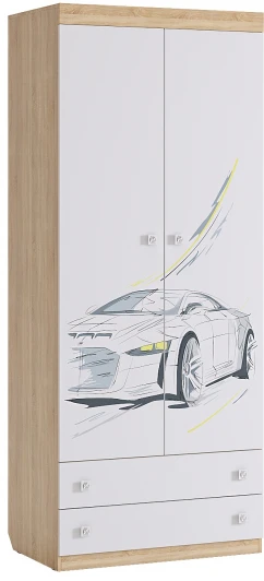 MKF-01.1623 Форсаж Шкаф комбинированный (с ящ. 2-створчатый), цвет дуб сонома/белый Mebelson (арт.MKF-01.1623)