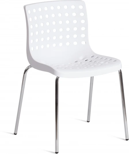 19801 Стул SKALBERG (mod. C-084-A) / 1 шт. в упаковке (Металл,Пластик /Белый,Хром)