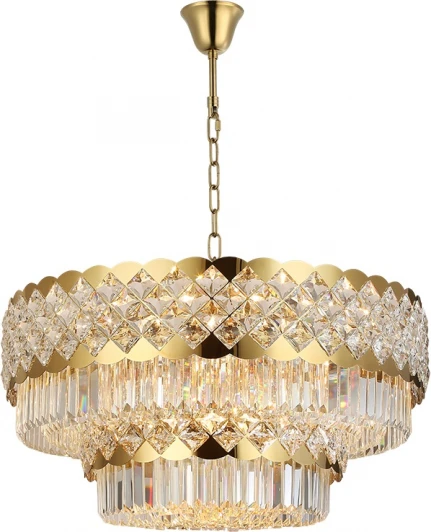 8301/80 C gold polished Подвесная люстра Newport 8300 8301/80 C gold polished (220V, хрусталь, на цепи)