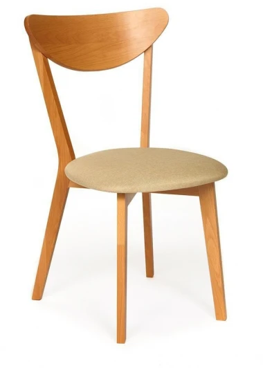 13134 Стул мягкое сиденье/ цвет сиденья - Бежевый MAXI (Макси) натуральный ( бук ) (каркас бук, сиденье ткань)