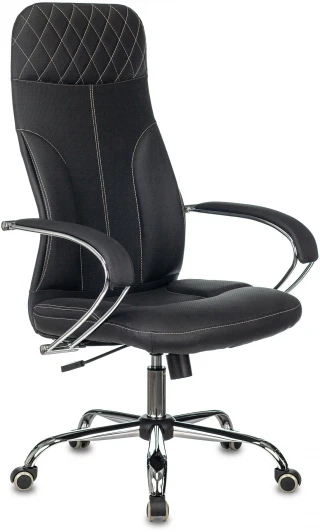 CH-608SL/ECO/BLACK Кресло руководителя Бюрократ CH-608SL/ECO черный эко.кожа крестовина металл хром