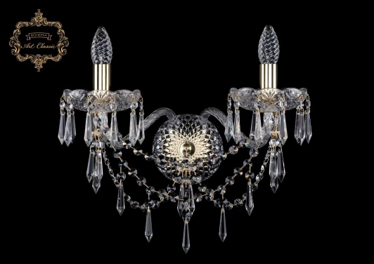 10.23.2.200.XL.Gd.Dr Бра Art Classic 10.23 10.23.2.200.XL.Gd.Dr (220V, хрусталь, подвески, подсвечник, свеча)