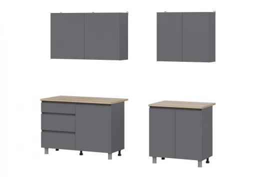 00-00143895 Готовая Кухня Денвер Арника 2 м, Графит серый, Сонома