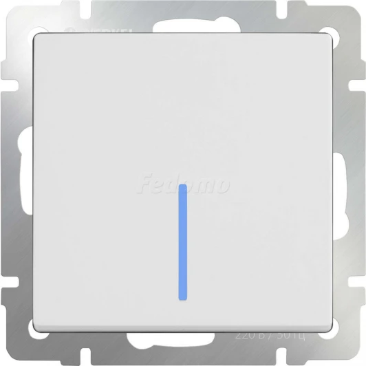 WL01-SW-1G-LED Выключатель встраиваемый одноклавишный с подсветкой Werkel, белый