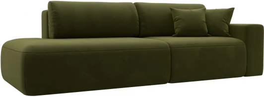 121334 Диван прямой Лига-036 НПБ Модерн подлокотник справа (Зеленый/Микровельвет) Лига Диванов арт.121334