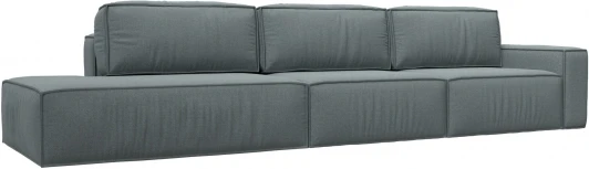 122731 Диван прямой Прага Модерн Лонг подлокотник справа (Серый/Рогожка) Лига Диванов арт.122731