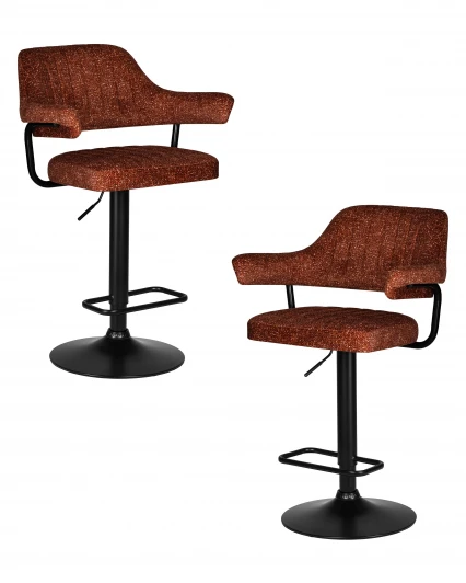 LM-5019-N_B-M_CT-LEO56 Набор 2 шт стул барный DOBRIN CHARLY BLACK (терракотовый твид (LEO56))