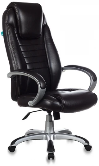 T-9923/BROWN-PU Кресло руководителя Бюрократ T-9923 темно-коричневый Lincoln 221 искусственная кожа крестовина пластик пластик серебро