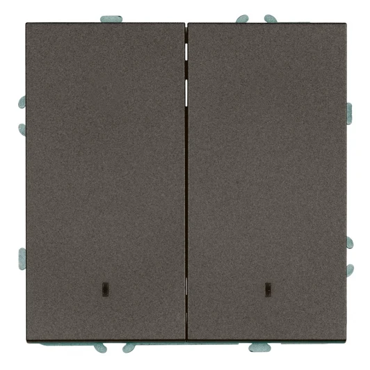 49916 Выключатель двухклавишный с подсветкой (антрацит, soft touch) Stekker Эмили 49916