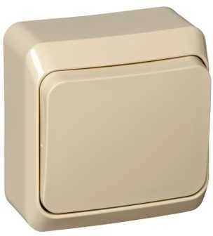 KA10-001K Выключатель накладной одноклавишный (кремовый) Systeme Electric Этюд KA10-001K