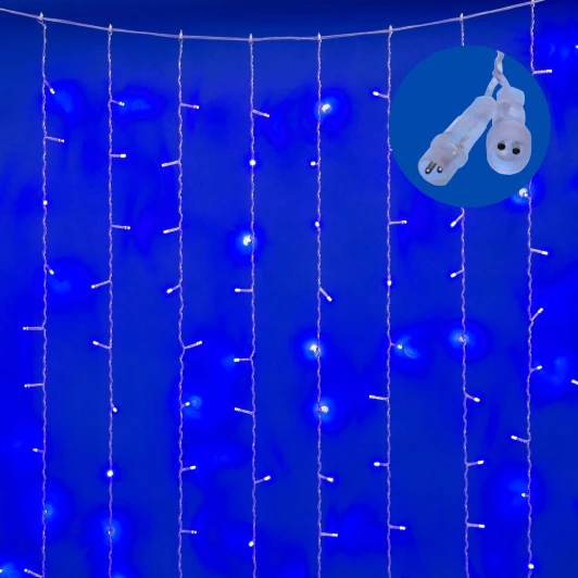 ULD-C3020-240/TTK BLUE IP44 Занавес светодиодный с эффектом мерцания. 3х2м. Соединяемый. 240 светодиодов. Синий свет. ULD-C3020-240/TTK BLUE IP44