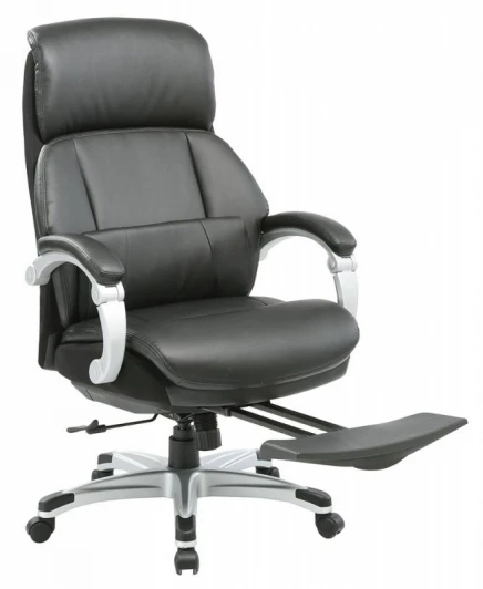 _MIRO/BLACK Кресло руководителя Бюрократ _Miro черный рец.кожа/кожзам крестовина пластик подст.для ног пластик серебро