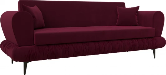122331 Диван-книжка Лига-045 (Бордовый/Микровельвет) Лига Диванов арт.122331