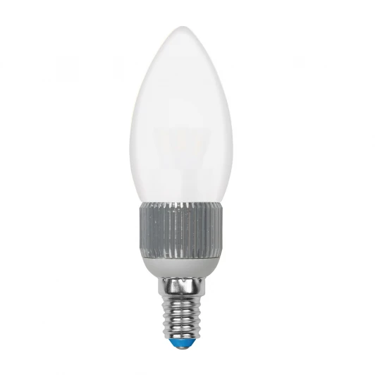 LED-C37P-5W/NW/E14/FR/DIM ALC03SL пластик Лампочка светодиодная свеча прозрачная E14 5W 4500K Uniel LED-C37P-5W/NW/E14/FR/DIM ALC03SL