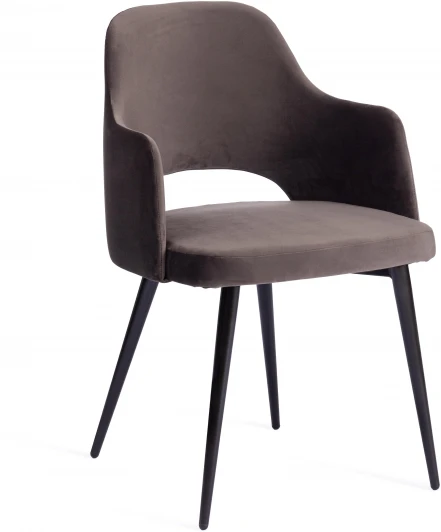 19880 Кресло VALKYRIA 2 (mod. 718) ткань/металл, 55х55х80 см, высота до сиденья 48 темно-серый barkhat 14/черный Tetchair 19880