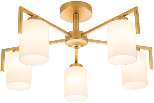1142/5P Gold Потолочная люстра на штанге Escada Style 1142/5P Gold 5х60Вт E27, металл/стекло, золото (220V)