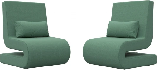 125042 Кресло Волна (2 шт.) (Зеленый/Рогожка) Лига Диванов арт.125042