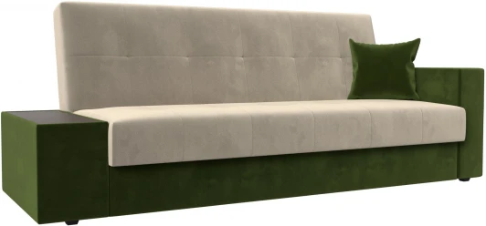 118491L Диван-книжка Лига-020 стол слева (Бежевый,Зеленый/Микровельвет) Лига Диванов арт.118491L