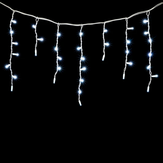 LL120-8-2W Гирлянда Бахрома 3,1 x 0,5 м Белая 220В, 120 LED, Провод Белый Каучук, IP65