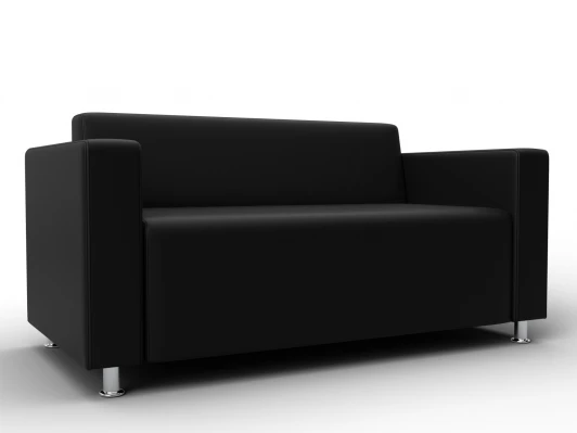 134961 Диван прямой Лига-093 ВН (ДСП,Брус,Фанера,Экокожа/Черный) Лига Диванов 134961