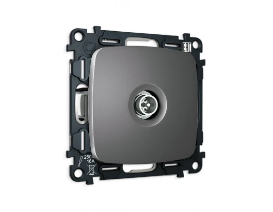 MO663005 Комплект механизма ТВ-розетки оконечной экранированной встраиваемый (антрацит серый) Ambrella Volt QUANT MO663005