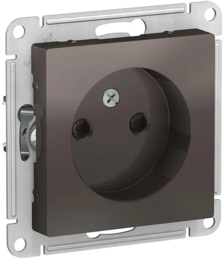 ATN000649 Розетка встраиваемая без заземления (мокко) Systeme Electric AtlasDesign ATN000649