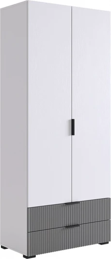 UL.108-M.103.01.3263 Зефир Шкаф двухдверный 108.01 Mebelson (ЛДСП,МДФ,ПВХ,Пластик/Светлое дерево,Серый) арт.UL.108-M.103.01.3263