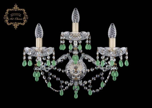 10.24.2+1.200.XL.Br.V5001 Бра Art Classic 10.24 10.24.2+1.200.XL.Br.V5001 (220V, хрусталь, подвески, подсвечник, свеча)