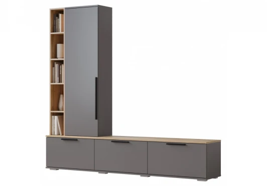 664893 ТВ-тумба Филеста графит / дуб вотан 664893