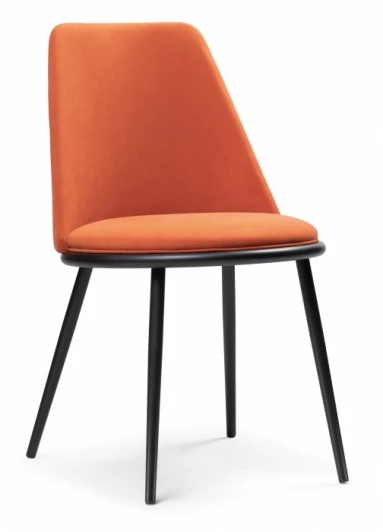 507435 Стул Woodville на металлокаркасе Алдис катания флам / черный матовый 507435