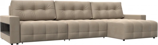 128958 Диван угловой с полками Лига-053 НПБ Лонг Лига Диванов (Велюр) арт.128958