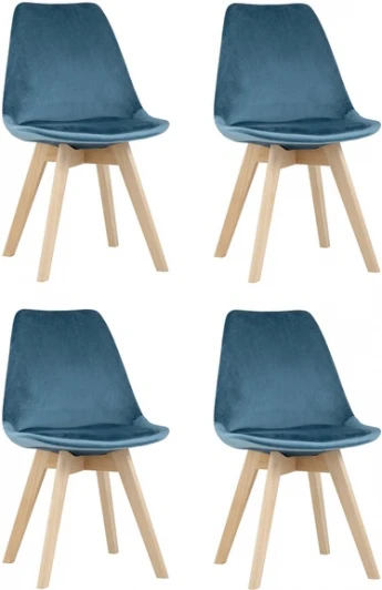 УТ000036622 Стул FRANKFURT велюр синий 4 шт. Stool Group (арт.УТ000036622)