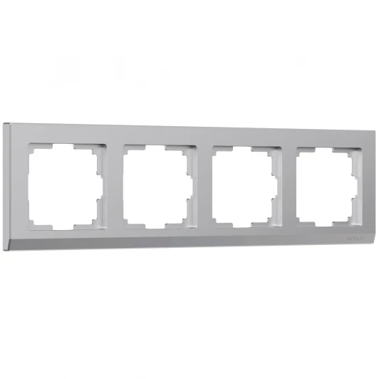 W0041806 Рамка на 4 поста Stark (серебряный) Werkel W0041806 (a050912)