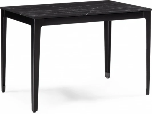 584300 Деревянный стол Айленд 110 (Деревянный стол Айленд 110(155)х68х76 камень пьетра гриджиа черный / черный) Woodville арт.584300