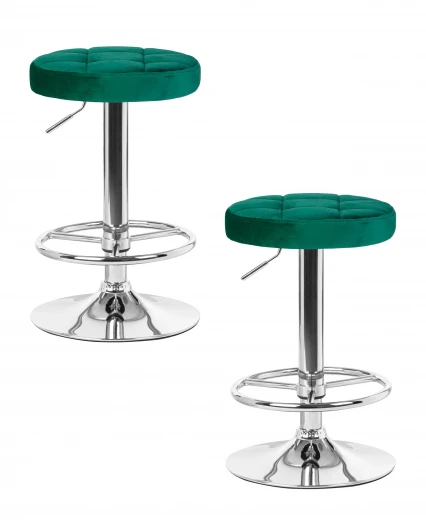 LM-5008-N_CH-M_V-MJ9-88 Набор 2 шт табурет барный DOBRIN BRUNO (зеленый велюр (MJ9-88))