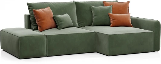 AAA41671003 ПОРТЛЕНД Диван угловой с банкеткой зеленый D1 furniture арт.AAA41671003