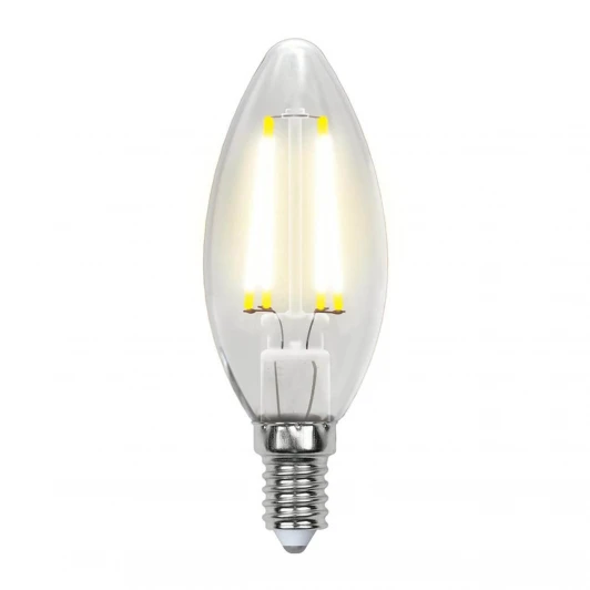 LED-C35-7,5W/WW/E14/CL GLA01TR картон Лампочка светодиодная свеча прозрачная E14 7,5W 3000K Uniel LED-C35-7,5W/WW/E14/CL GLA01TR