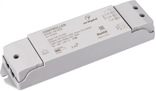 023023 Контроллер SMART-K8-RGB (12-24V, 3x6A, 2.4G) (IP20 Пластик) 023023 Arlight