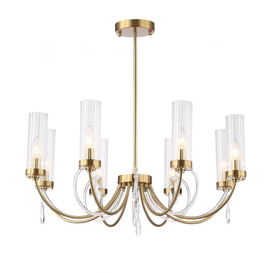 SL1400.303.08 Потолочная люстра на штанге ST Luce Иллюмиа SL1400.303.08 латунь/латунь, прозрачный E14 8*40W