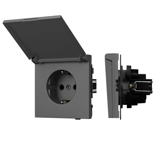 054601 Механизм розетки влагозащищённый SCT-TENDO-MCP-SFPL-GR (230V, 16A) (Arlight, Матовый графитовый) 054601